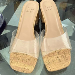 Target size 6 clear A New Day slide square heels.